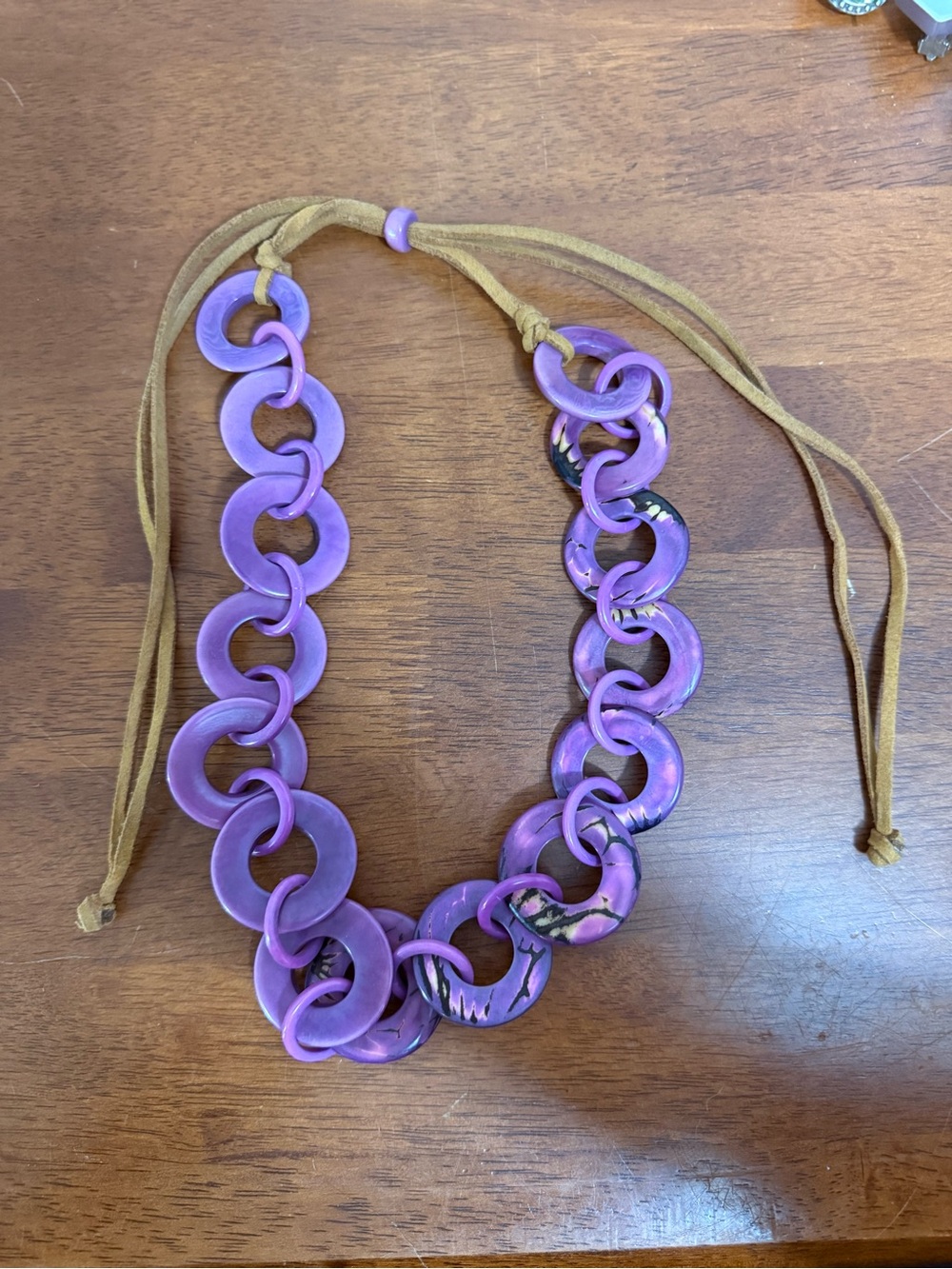 Purple Link Statement Necklace by